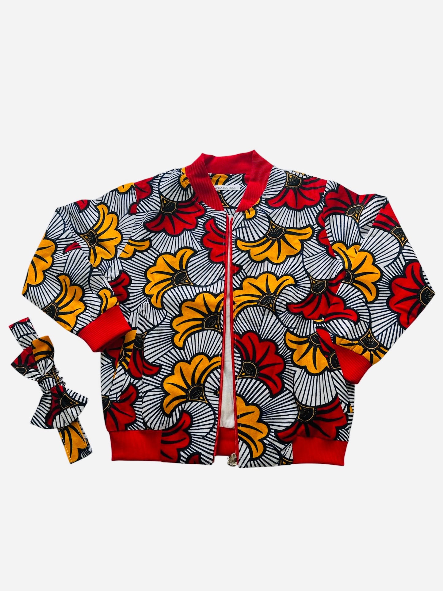BOMBER EN WAX MPESA + BANDEAU ASSORTI (FILLES)