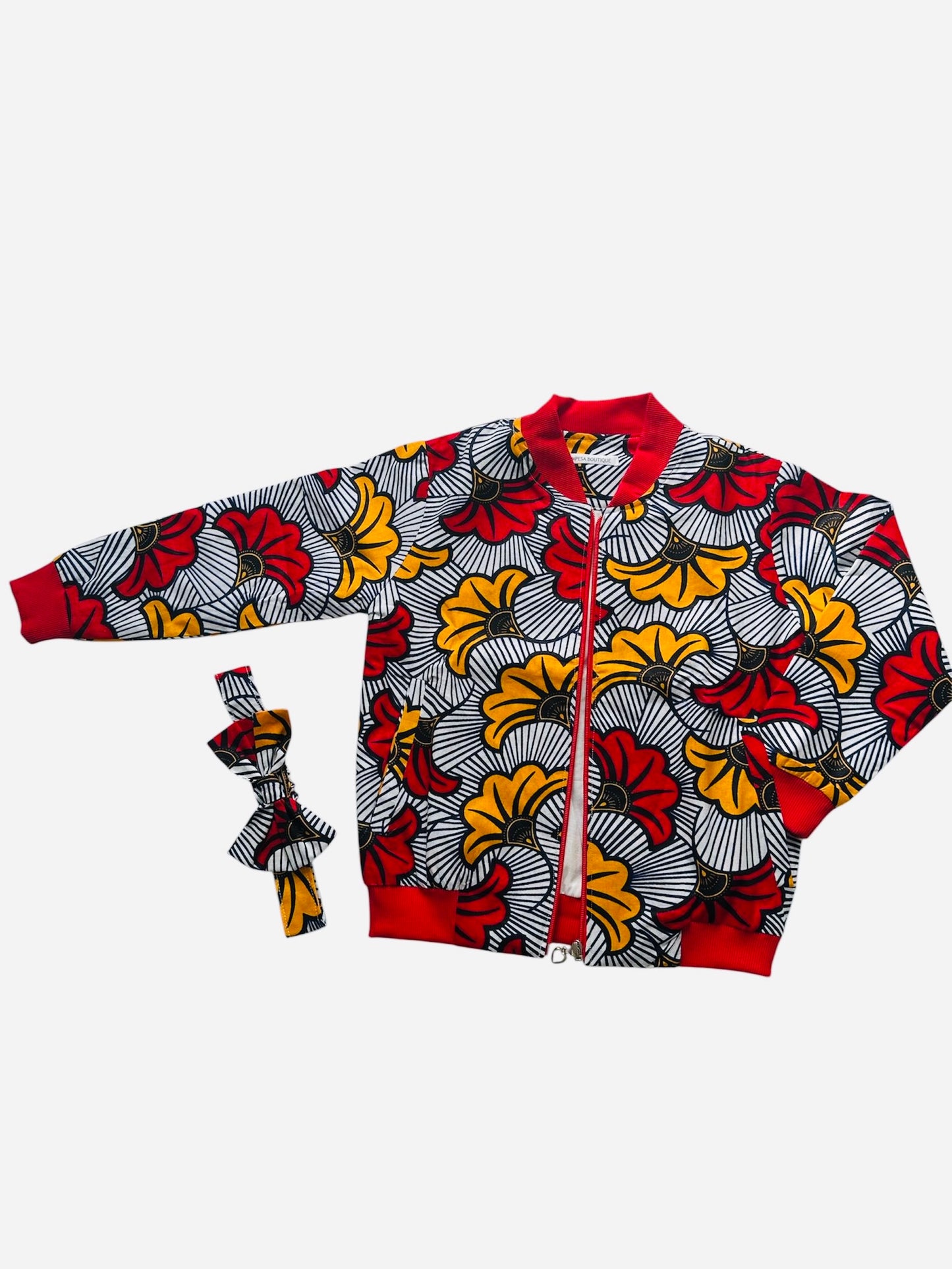 BOMBER EN WAX MPESA + BANDEAU ASSORTI (FILLES)