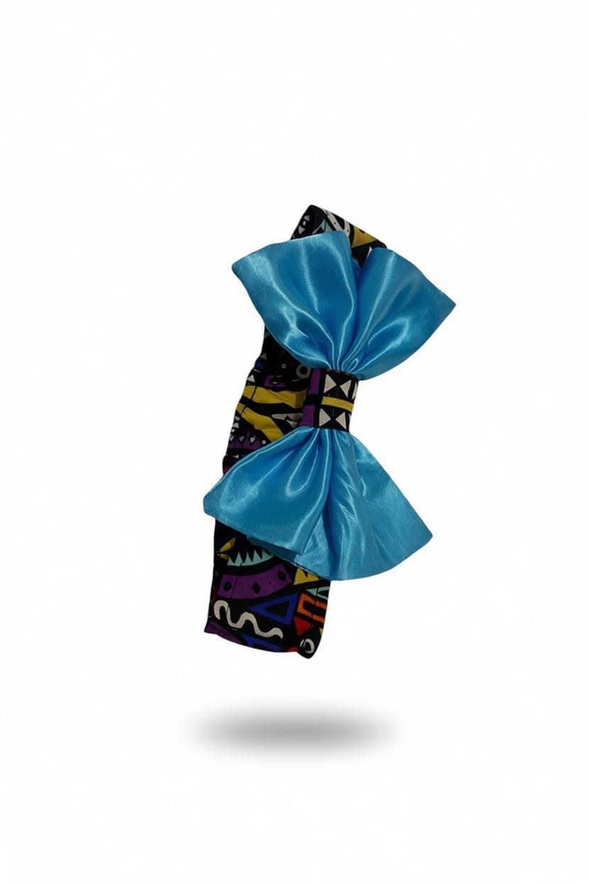 Bandeau Nteppe Duo – Wax et Satin fait main pour enfant