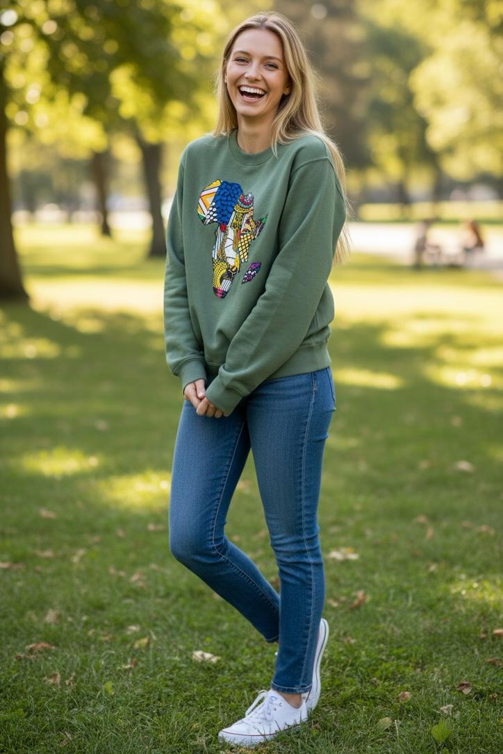 Adulte en sweat-shirt mixte au design casual, tenue polyvalente pour homme et femme.