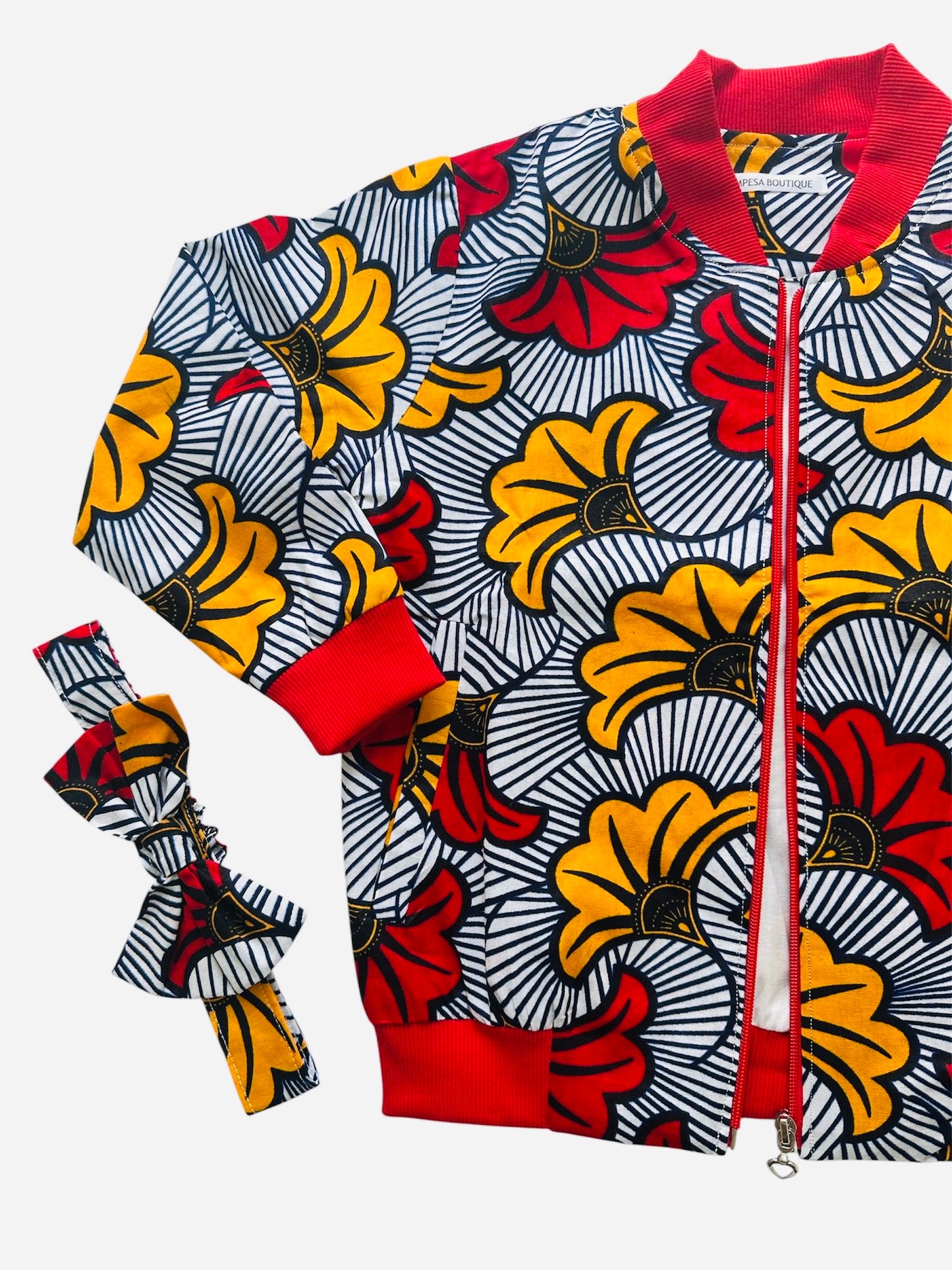 BOMBER EN WAX MPESA + BANDEAU ASSORTI (FILLES)