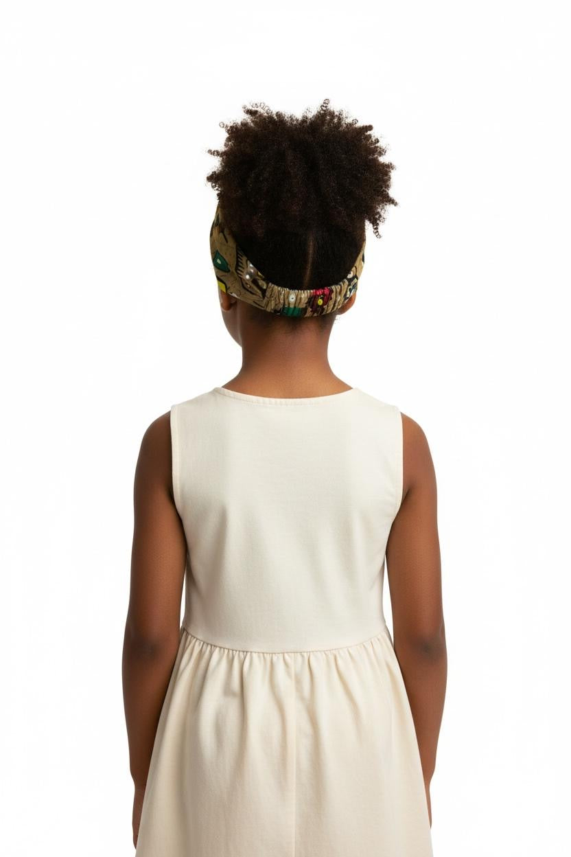 Bandeau fille MEYA en wax – Accessoire afro moderne fait main