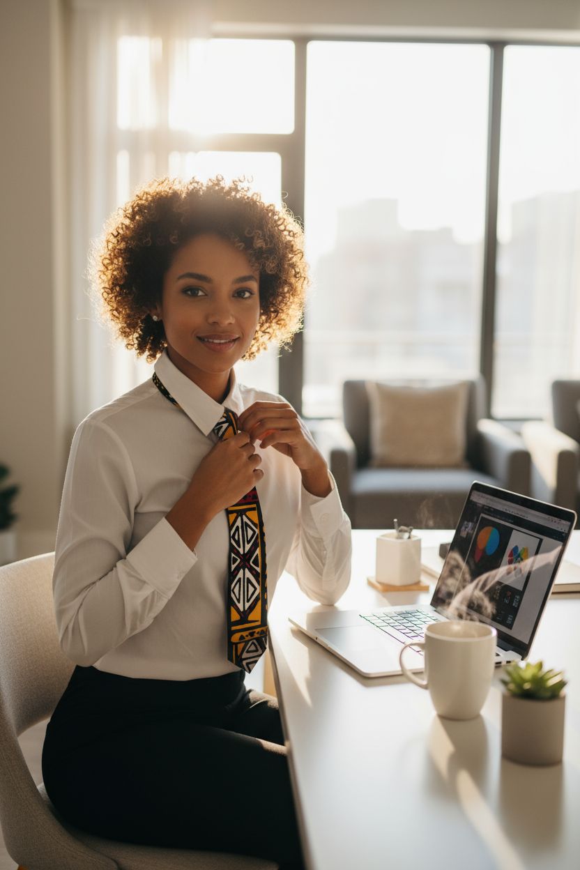 Cravate en wax pour homme et femme, au design vibrant et audacieux, parfaite pour un look original et moderne.