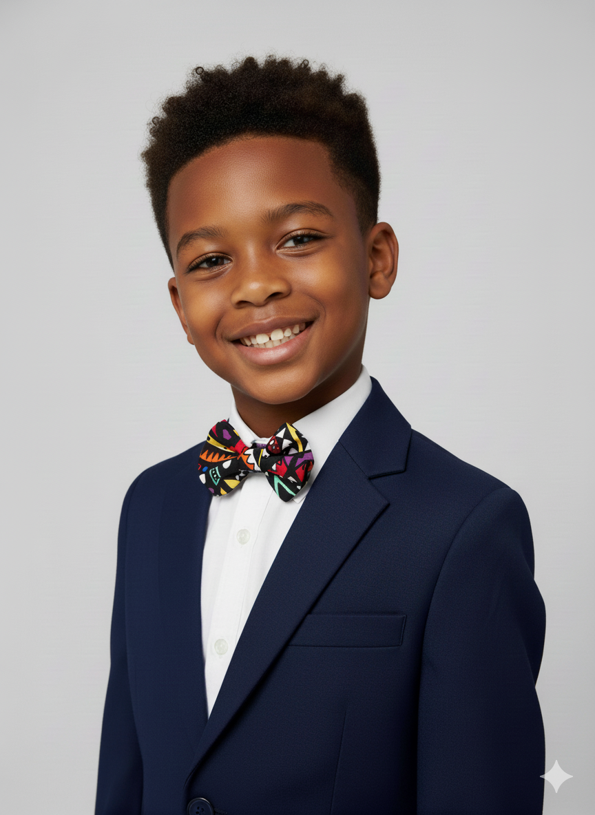 nœud papillon enfant NTEPPE – wax fait main – accessoire élégant et coloré