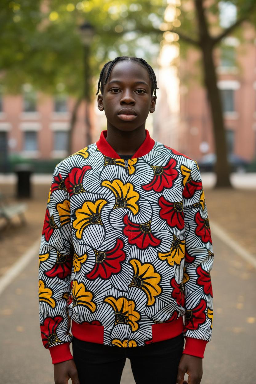 Veste bomber MPESA – vêtement wax enfant