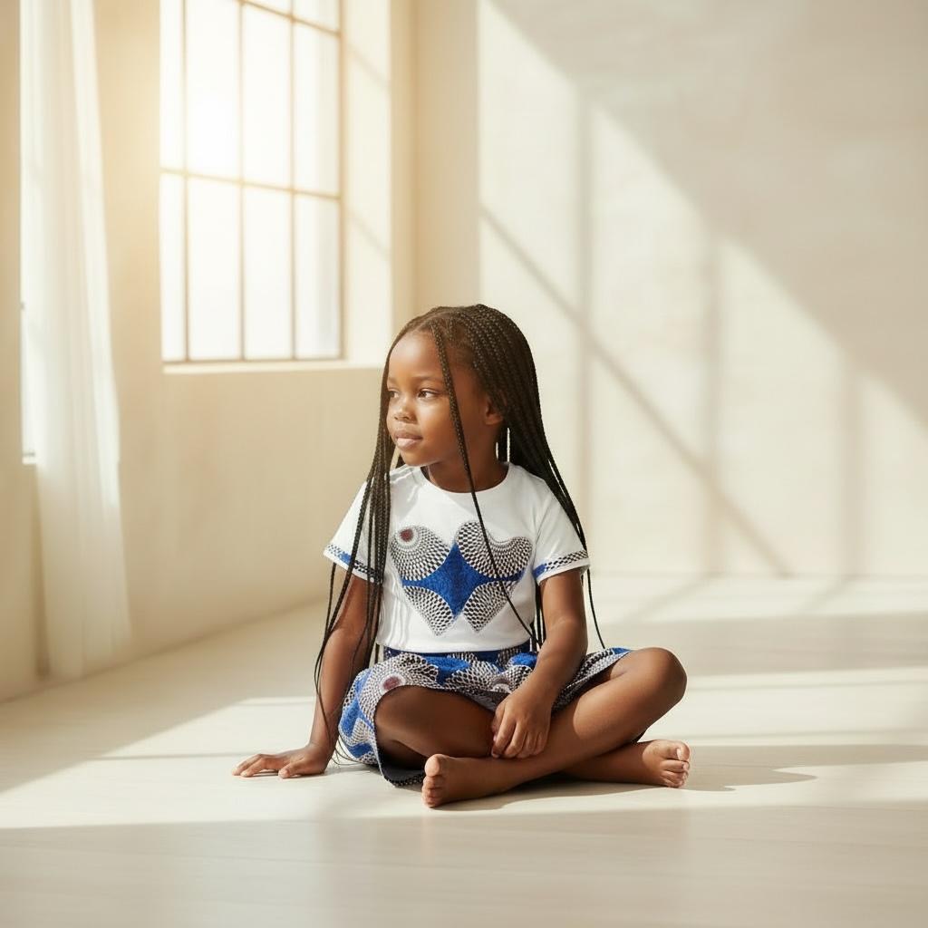 Ensemble fille MBEMA - tenue africaine enfant