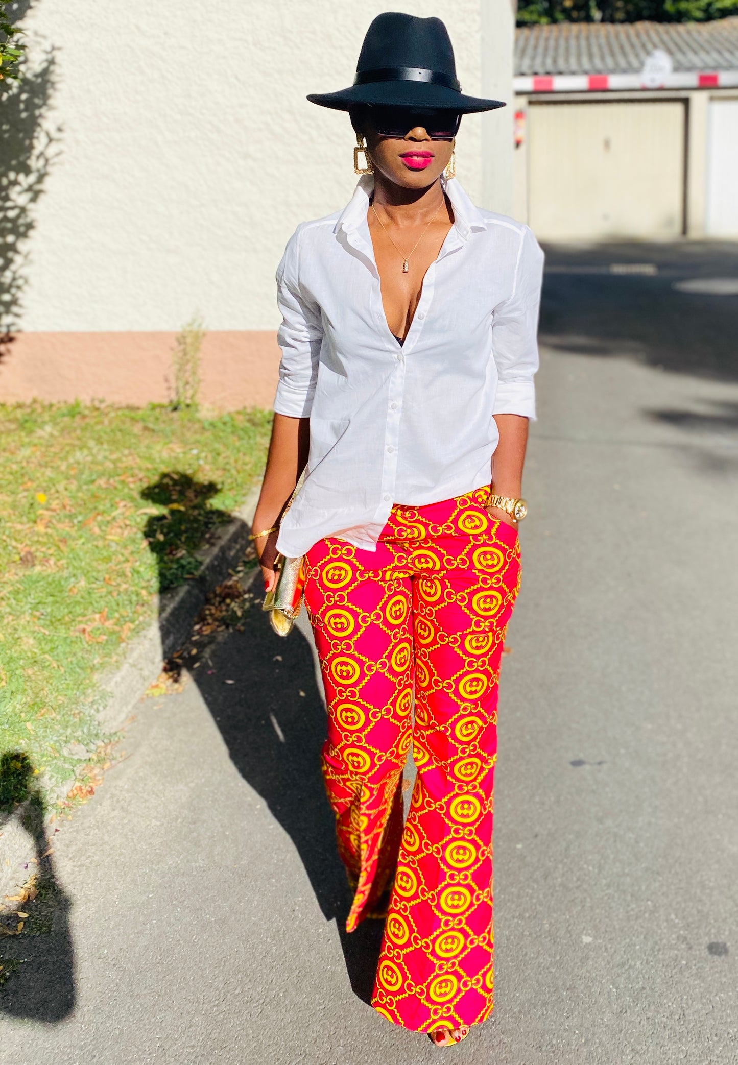 Pantalon flare en wax
