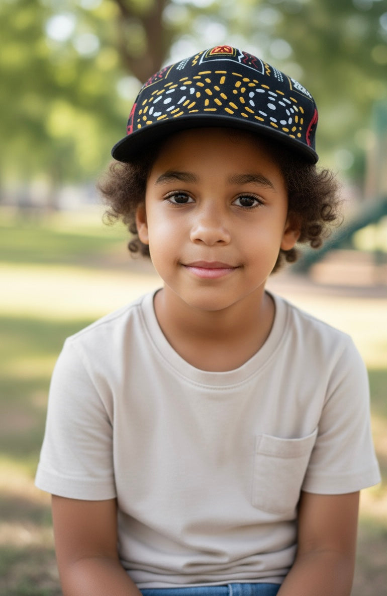 Casquette MANYO – enfant mixte | wax bogolan & coton 100 % Fait Main