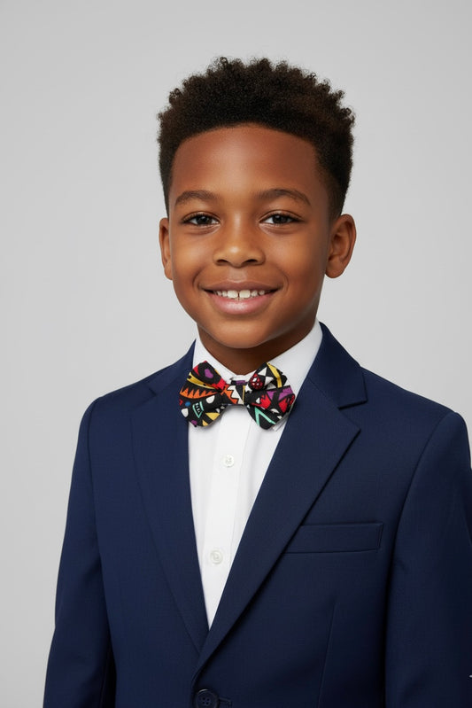 Nœud papillon enfant fait main, accessoire élégant avec élastique, parfait pour mariage ou cérémonie.