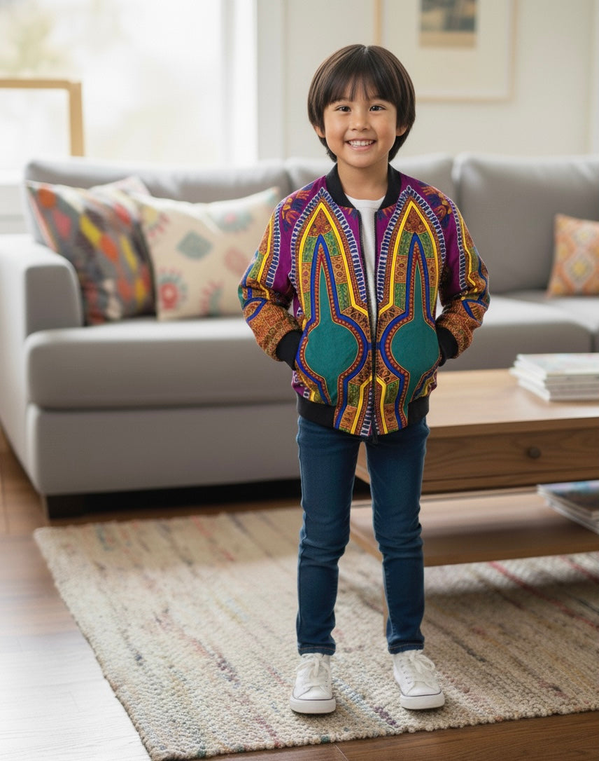 BOMBER EN WAX  DASHIKI MIXTE