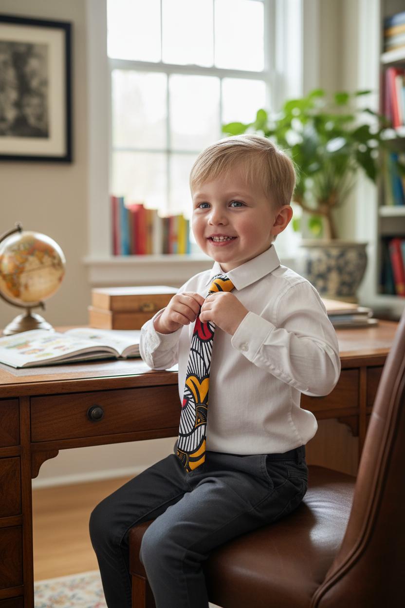 Cravate MPESA – enfant wax 100 % coton Fait Main