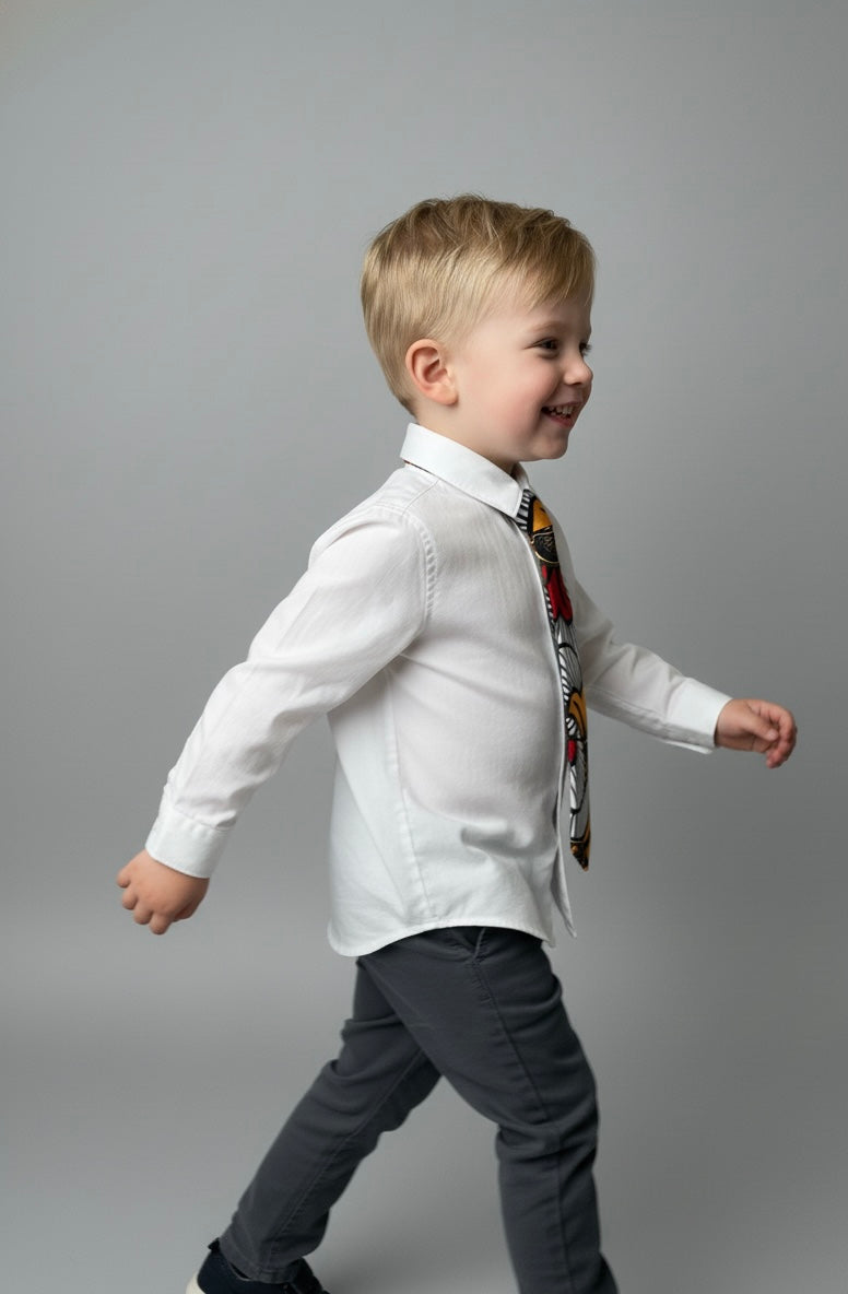 Cravate enfant artisanale wax coton 100 % – MPESA mixte, unique et faite main