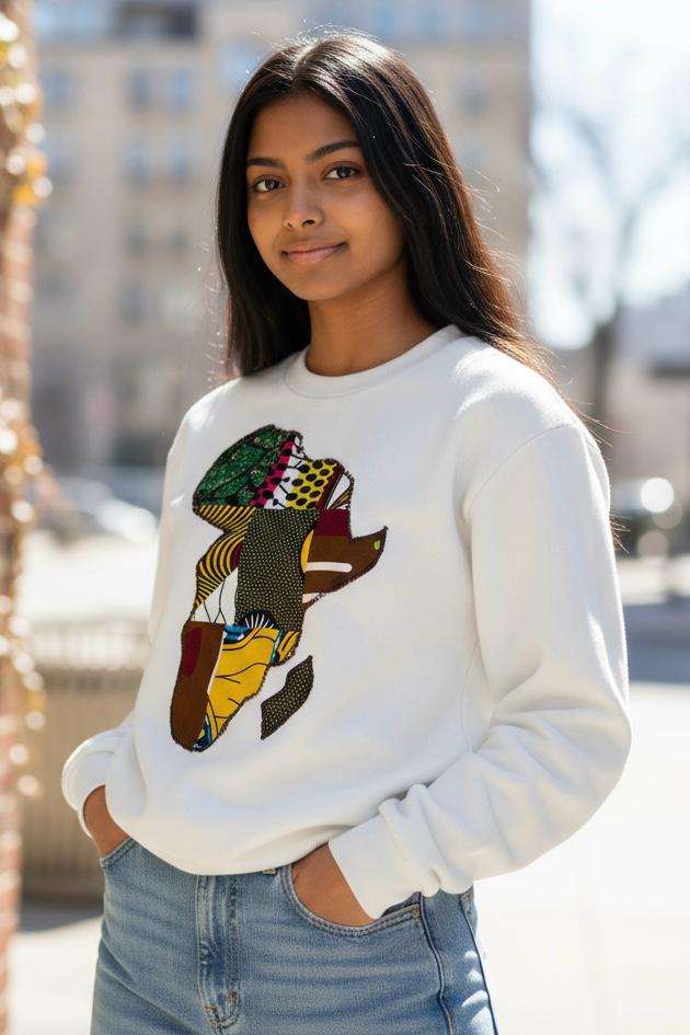 Fille portant un sweat-shirt mixte pour enfant, modèle confortable et stylé, adapté aux filles et garçons.