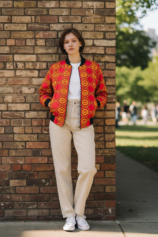 Bomber mixte BATOURI pour adultes, bords-côte au col, aux manches et au bas, coton mélangé polyester.