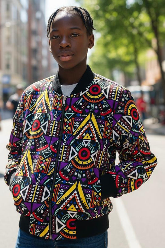 Bomber mixte pour enfant, look urbain et stylé, parfait pour une tenue décontractée ou habillée.