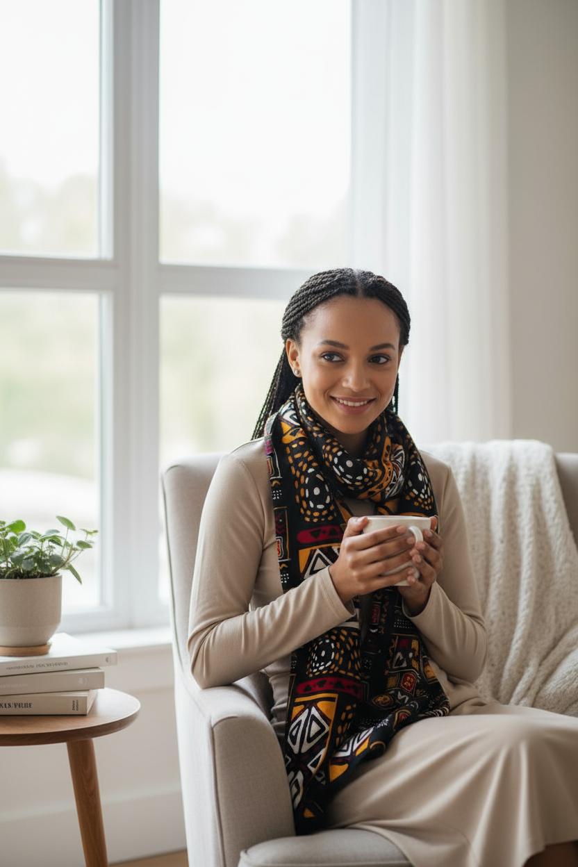 Écharpe Mixte Bogolan Tissu Wax Traditionnel