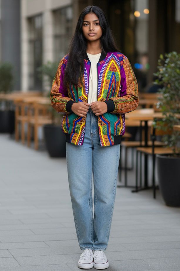 BOMBER EN WAX  DASHIKI MIXTE