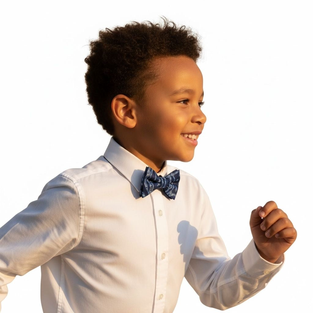 Nœud papillon africain pour enfant en tissu traditionnel Ndop, fait main