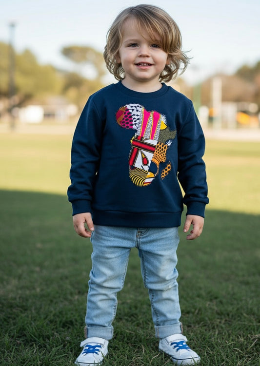 Sweat-shirt unisexe pour enfant avec motif graphique, idéal pour un style streetwear décontracté.