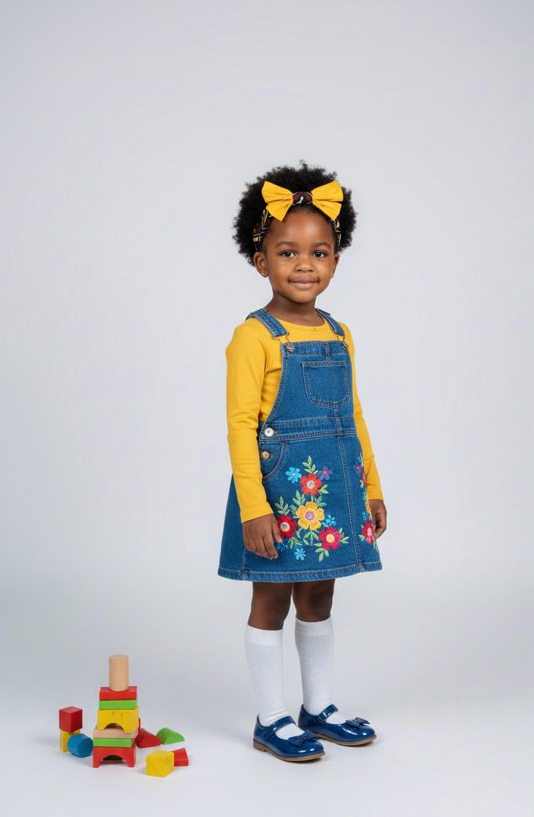 Noeud de bandeau enfant Bogolan Duo en wax coton ethnique et coton jaune uni
