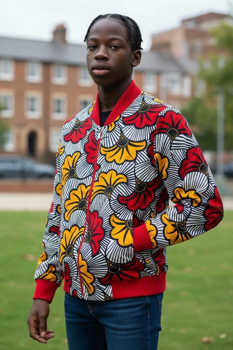 Veste bomber légère à motifs floraux pour enfant, modèle unisexe élégant, parfait pour les grandes occasions comme un mariage.