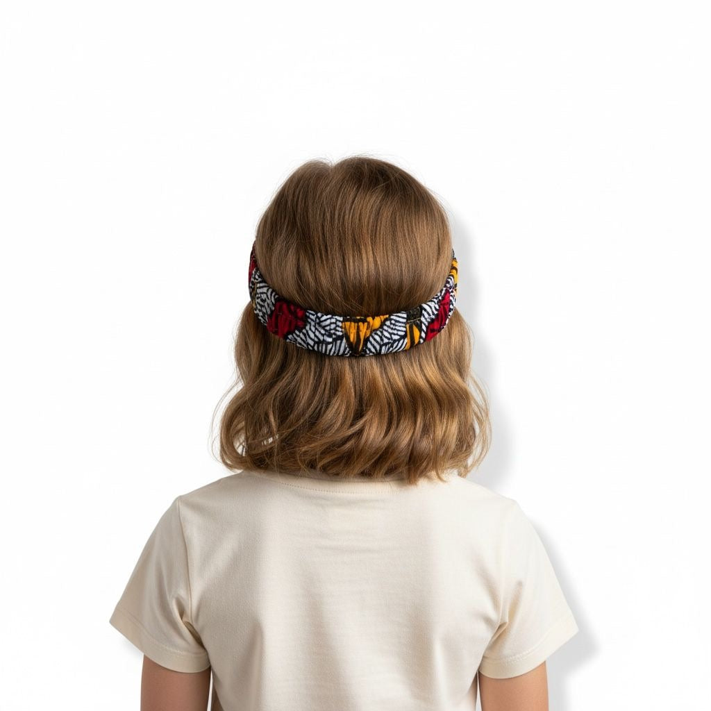 Bandeau wax fille MPESA fleur mariage – accessoire enfant fait main