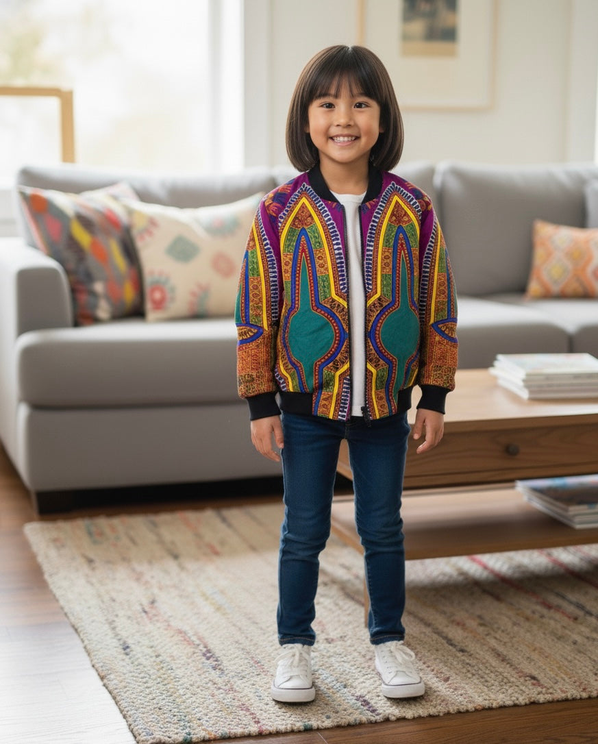 BOMBER EN WAX  DASHIKI MIXTE