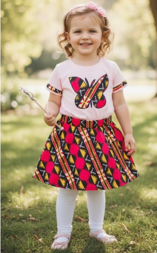 Ensemble Fille Wax MUANA – Vêtement Enfant en Coton Africain