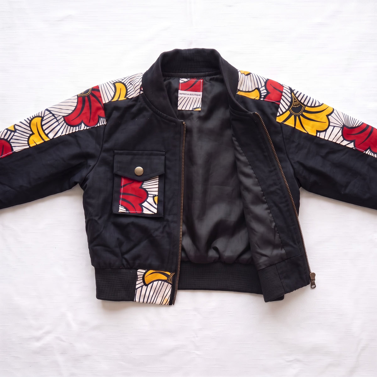 Bomber MPESA Urbain – bomber aviateur fille personnalisé en wax 4-14 ans