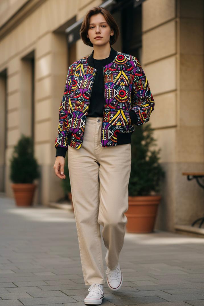 Veste bomber unisexe pour enfant, coupe moderne et confortable, idéale pour la mi-saison.