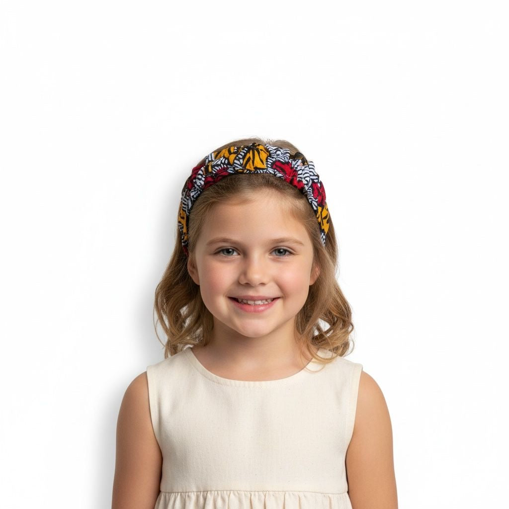 Bandeau wax fille MPESA fleur mariage – accessoire enfant fait main
