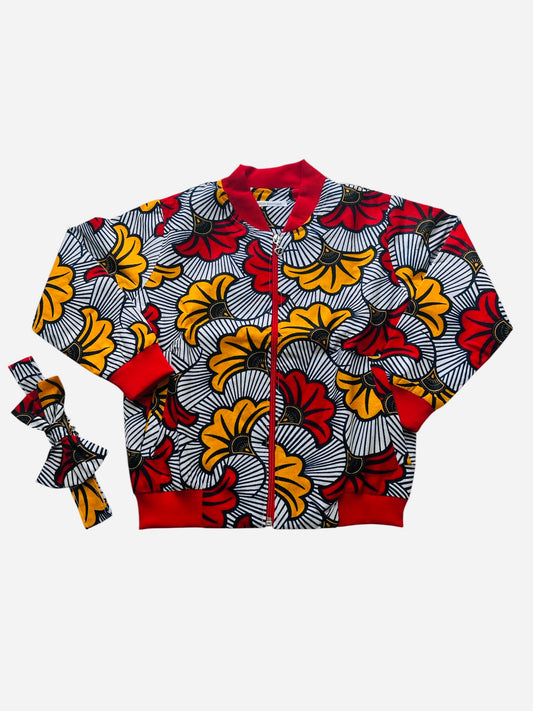 BOMBER EN WAX MPESA + BANDEAU ASSORTI (FILLES)