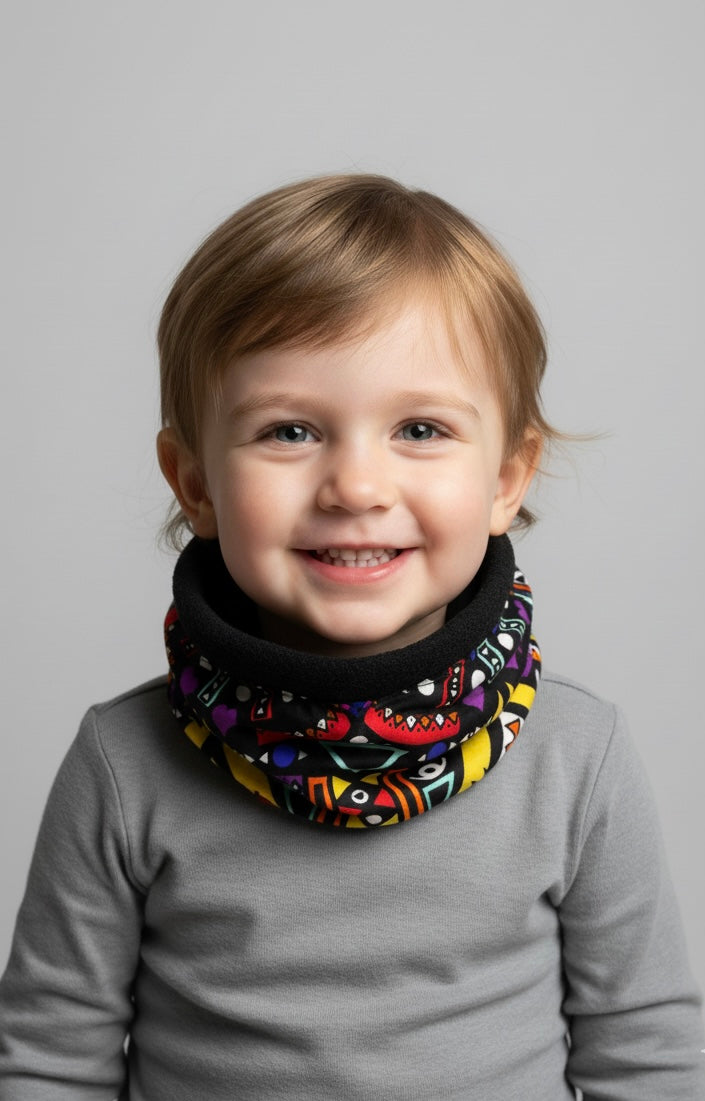 Cache-cou Enfant NTEPPE Wax Couleurs Vives et Polaire