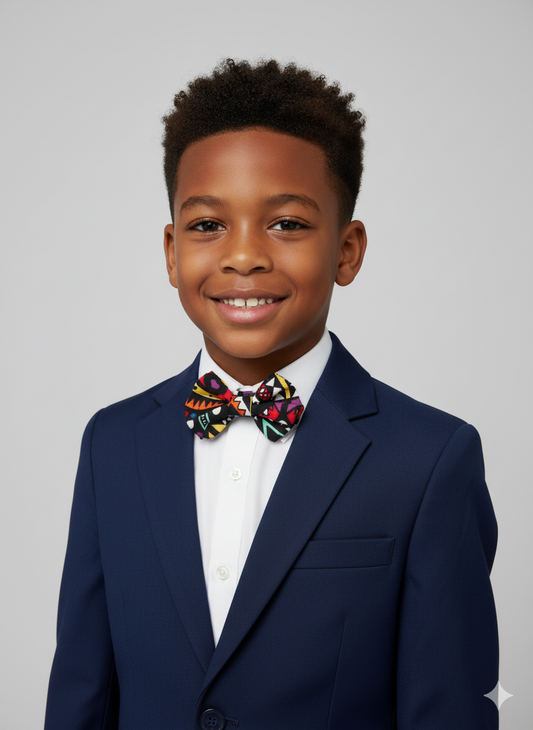 Nœud papillon enfant fait main, accessoire élégant avec élastique, parfait pour mariage ou cérémonie.