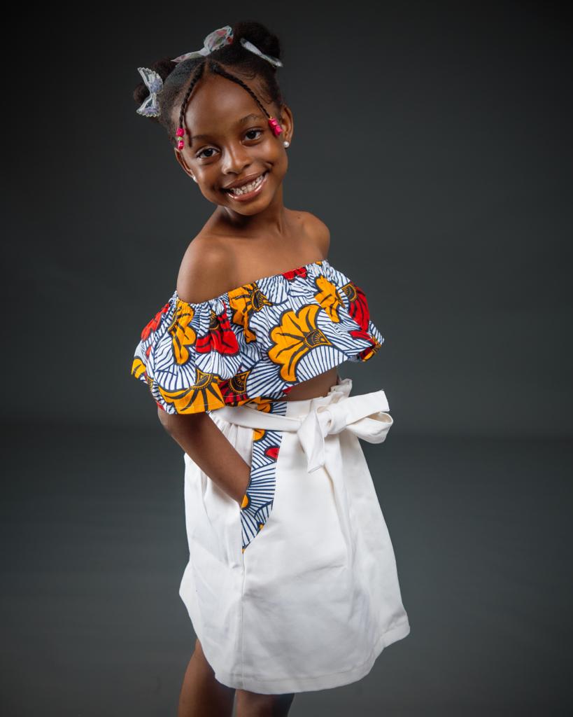 Ensemble wax fille MPESA – tenue africaine enfant