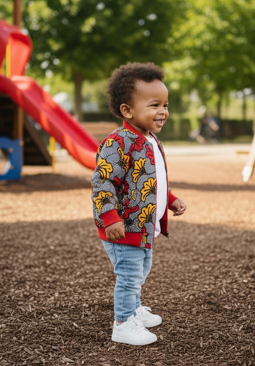 Veste bomber MPESA – vêtement wax enfant