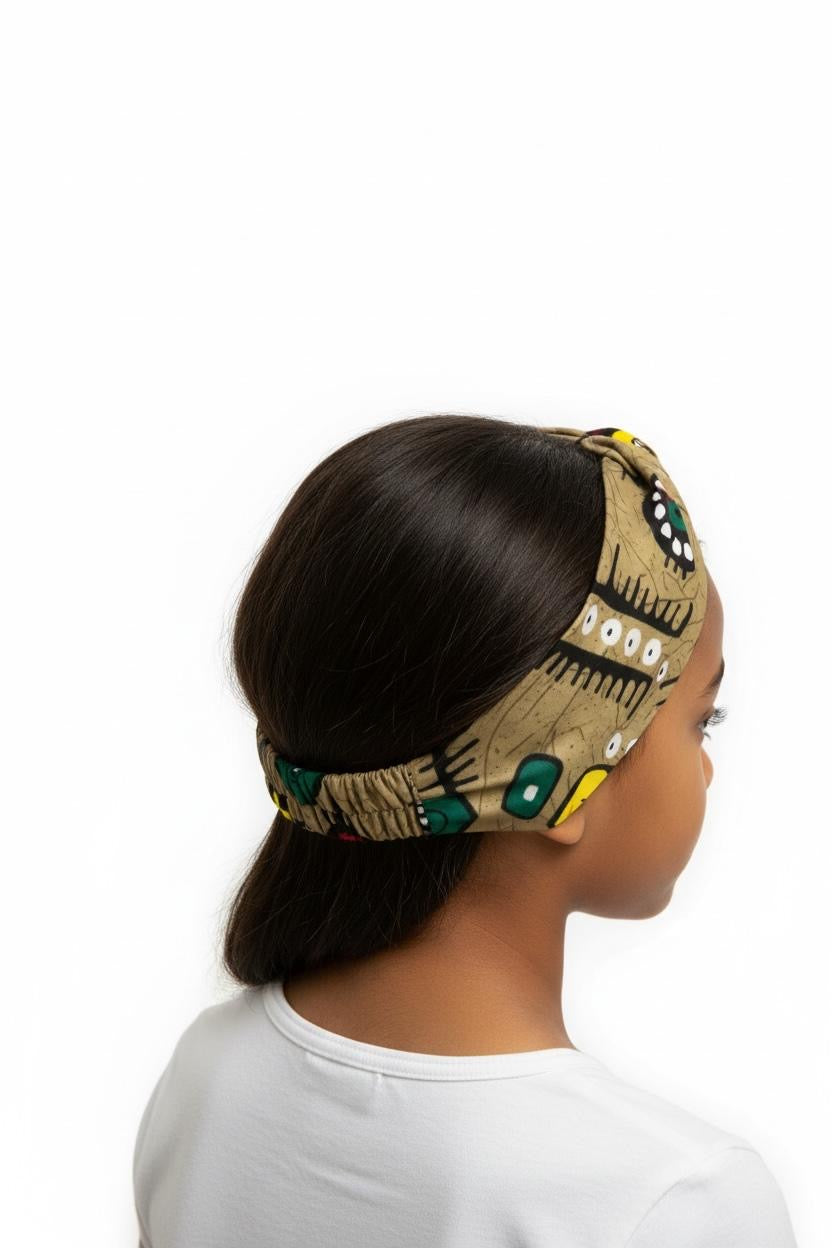 Bandeau fille MEYA en wax – Accessoire afro moderne fait main