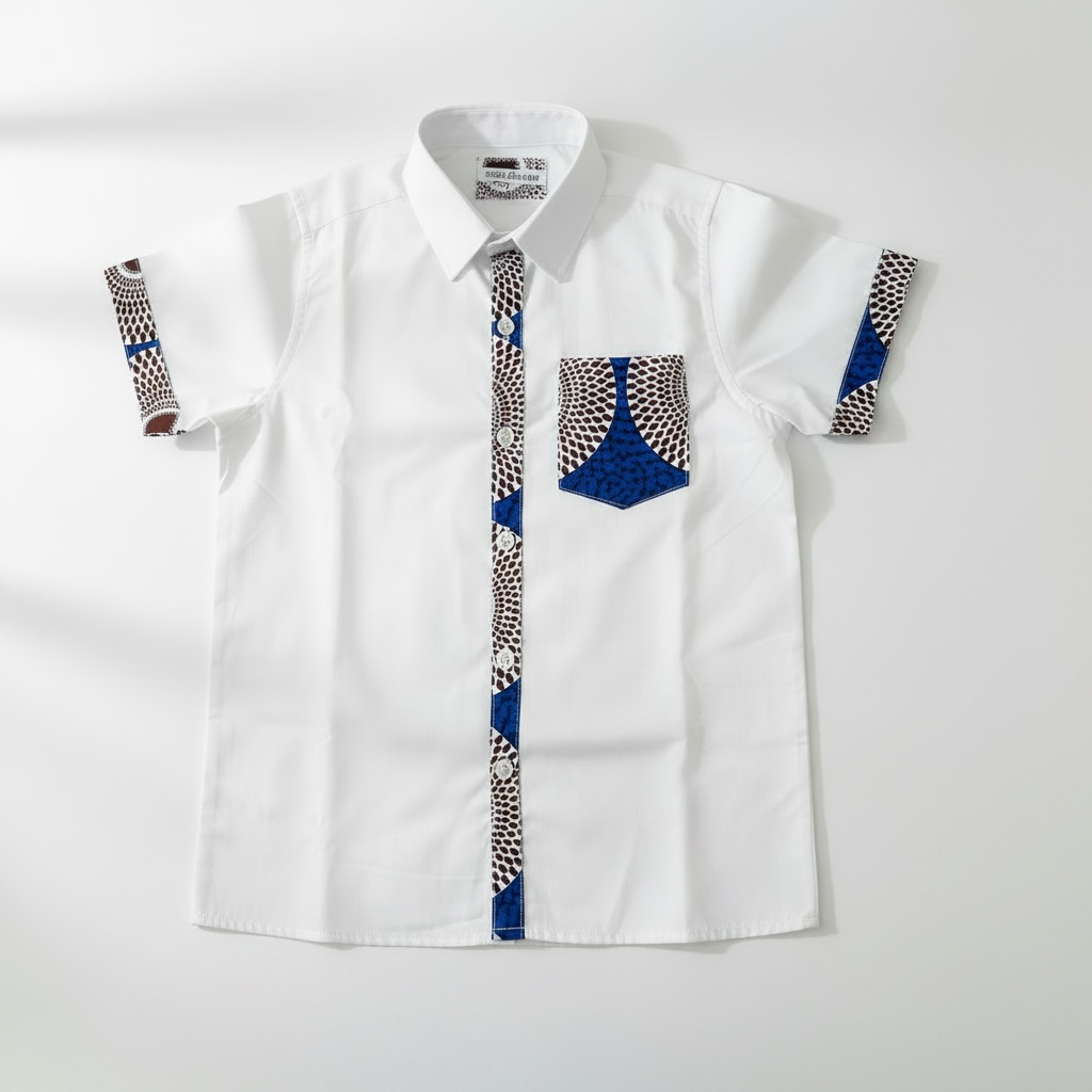 Chemise garçon MOUNGO – vêtement enfant en tissu wax