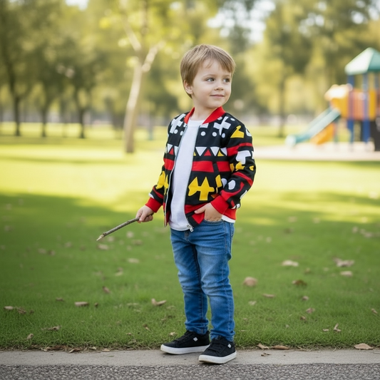 Bomber enfant mixte DIBA rouge – Veste stylée avec finitions bord-côte